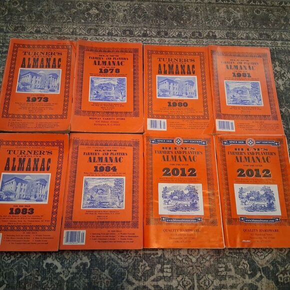 Lot of 8 Turner’s & Farmer’s Almanacs 1973-2012 Vintage Historical Reference... - Picture 1 of 2
